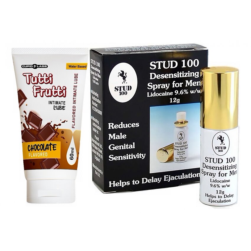 Pachet Spray Stud 100 Original + Lubrifiant Pentru Sex Oral Chocolate 100ml