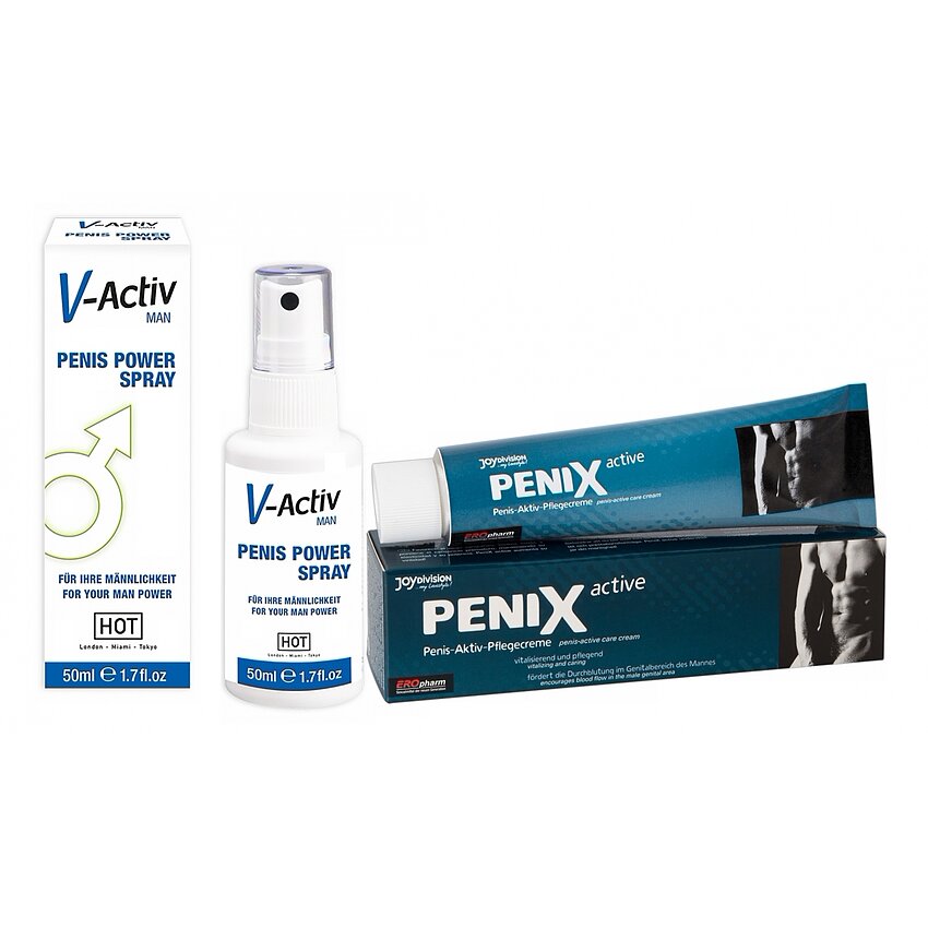 Pachet Spray V-activ Penis Power For Men 50ml + Cremă Pentru Potență Penix 75ml