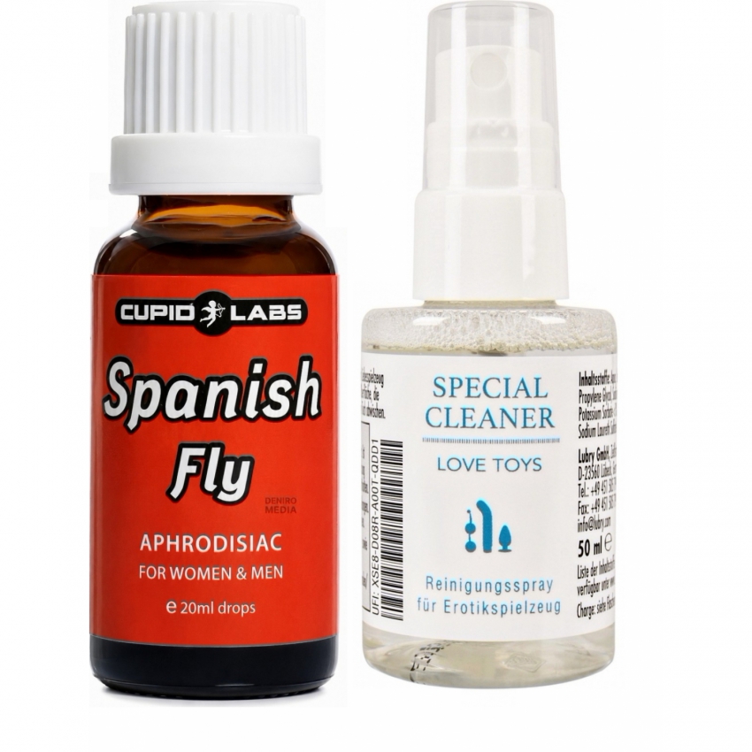Pachet Picături Afrodisiace Spanish Fly 20ml + Special Cleaner Love Toys 50ml