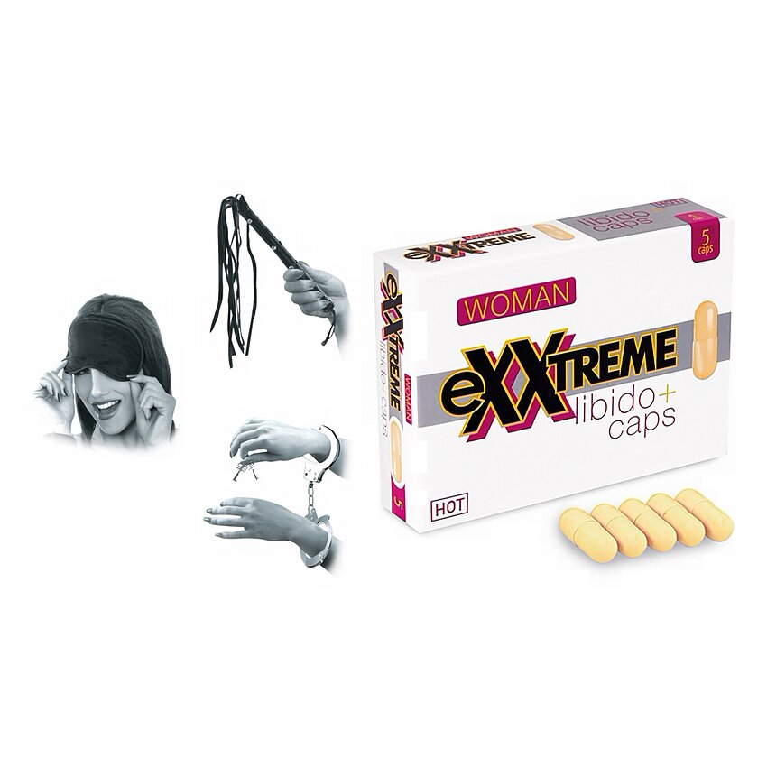 Pachet Set Limited Edition Lovers Fantasy Negru + Capsule Femei eXXtreme Libido Afrodisiac 5buc