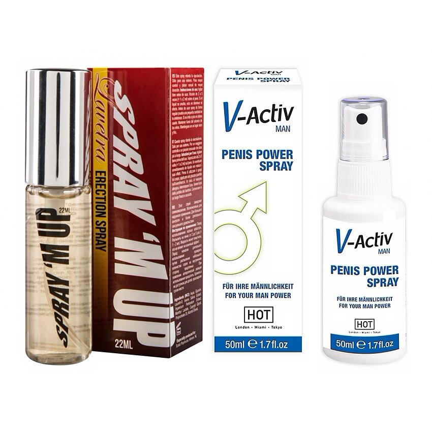 Pachet Spray V-activ Penis Power For Men 50ml + Spray Erecție Spray M-Up 22ml