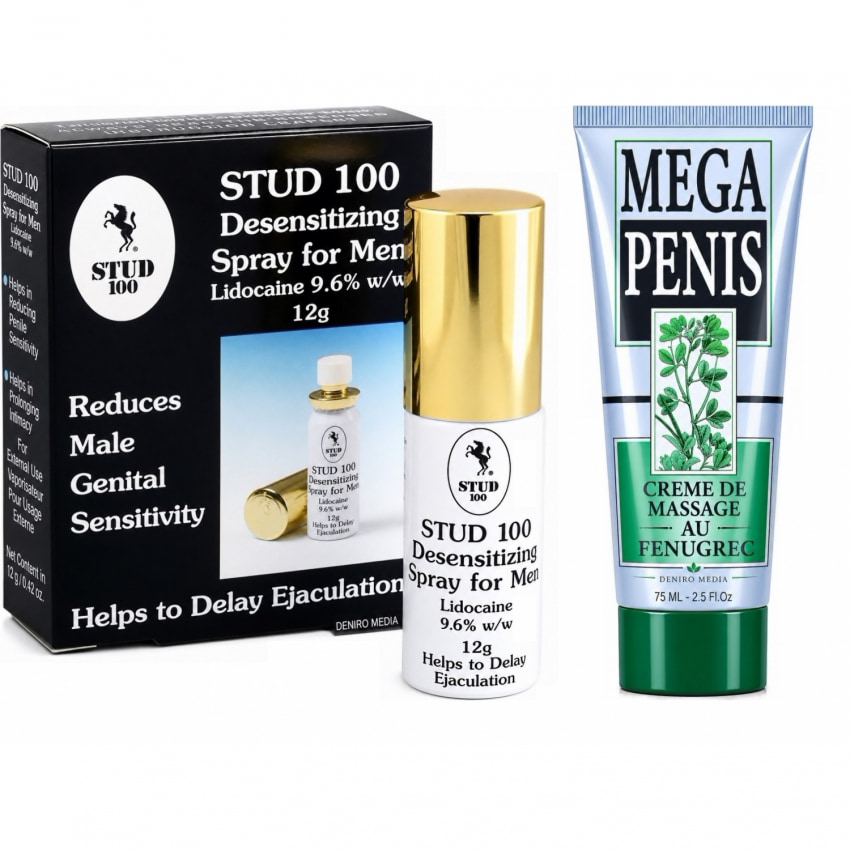 Pachet Cremă Mărire Mega Penis 75ml + Spray Stud 100 Original