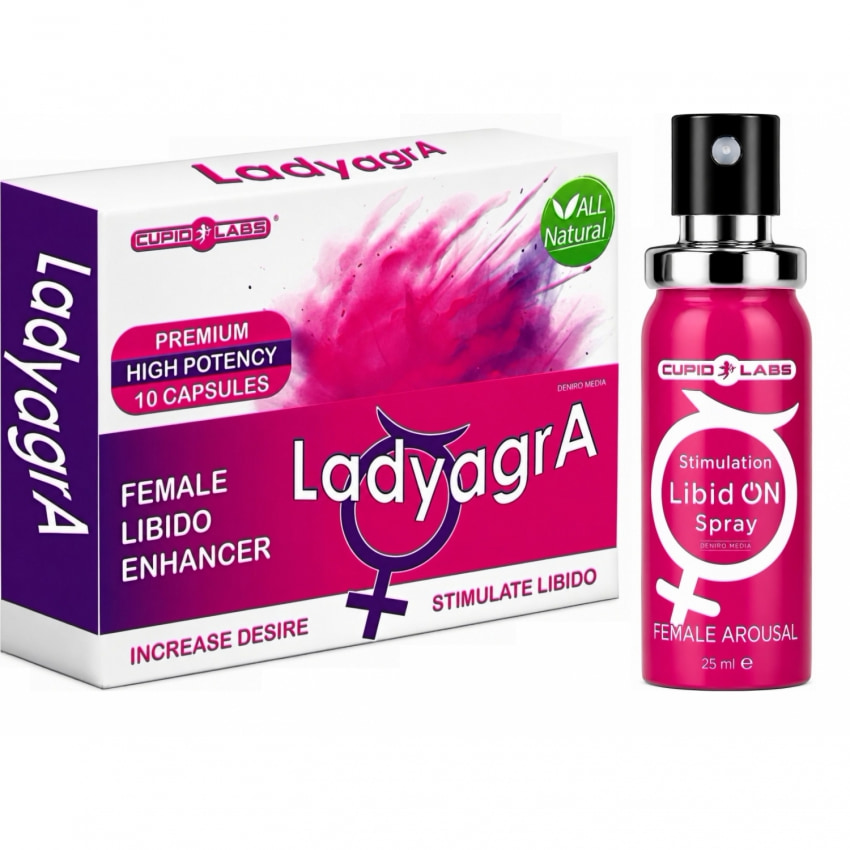 Pachet Pastile Libido Ladyagra 10buc + Spray Femei LibidON 30ml
