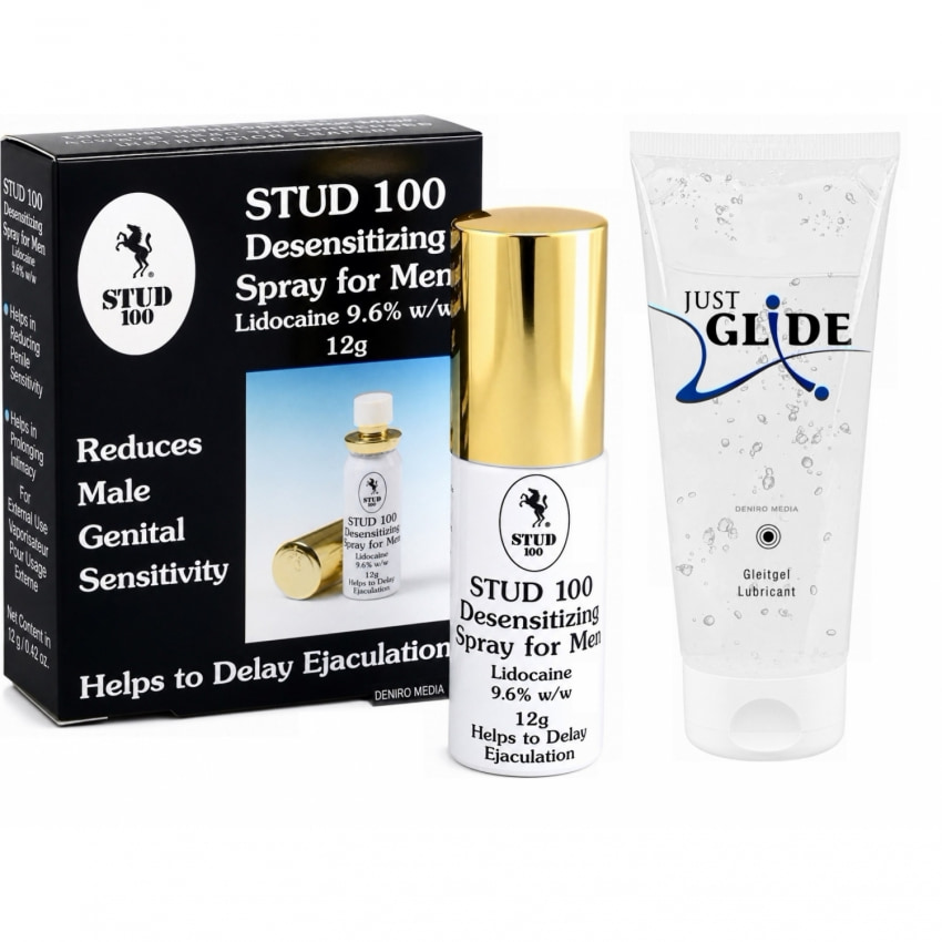 Pachet Spray Stud 100 Original + Lubrifiant Just Glide Anal 200ml