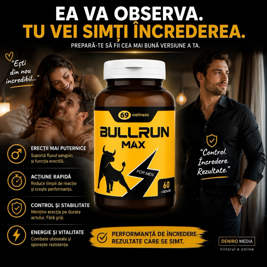 Pastile BullRun Max Ero pentru Potență 60 capsule