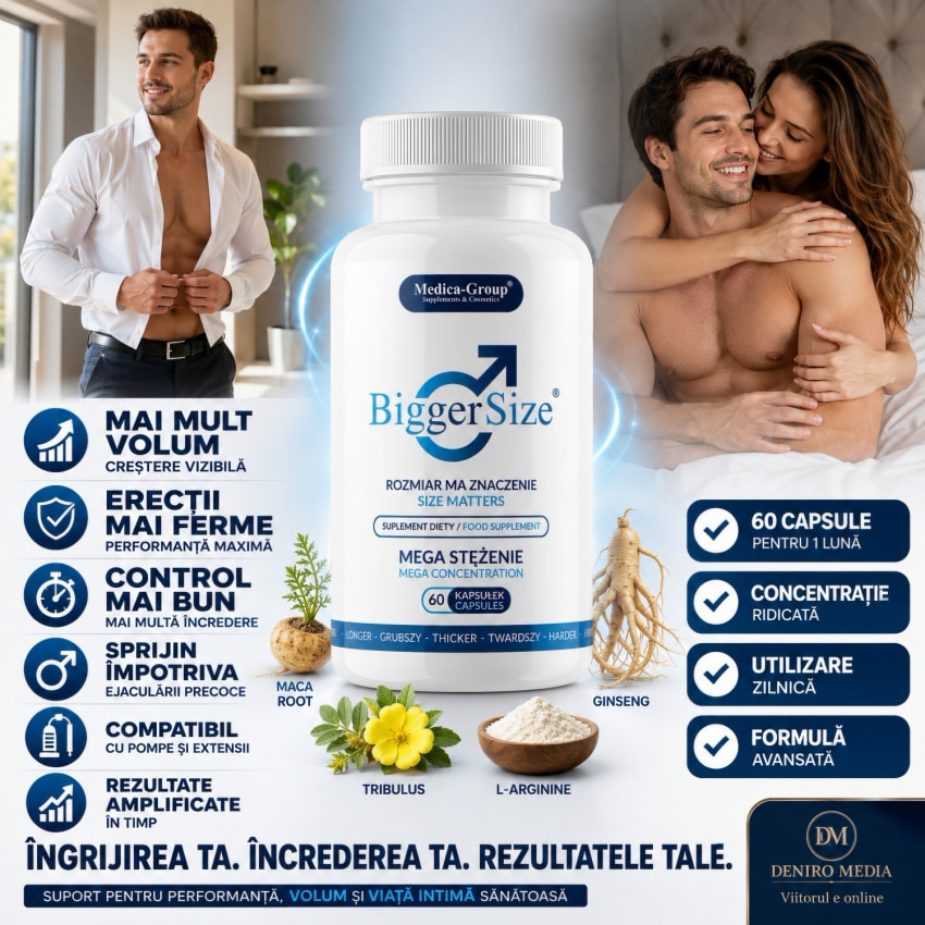 Pastile Creșterea Penisului Definitivă BiggerSize 60buc
