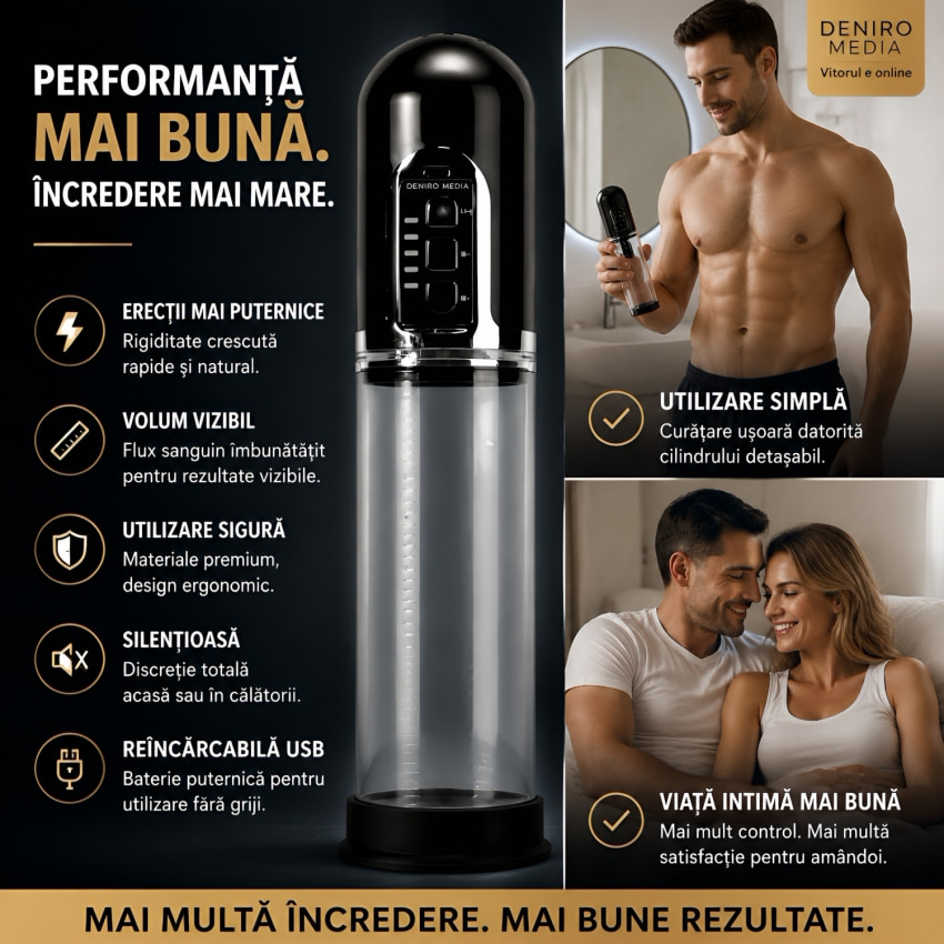 Pompă Falus X-MEN Electric Negru