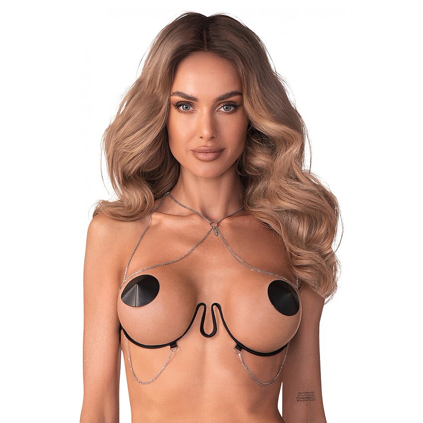 Harness Bra Obsessive Lustique Negru S-L