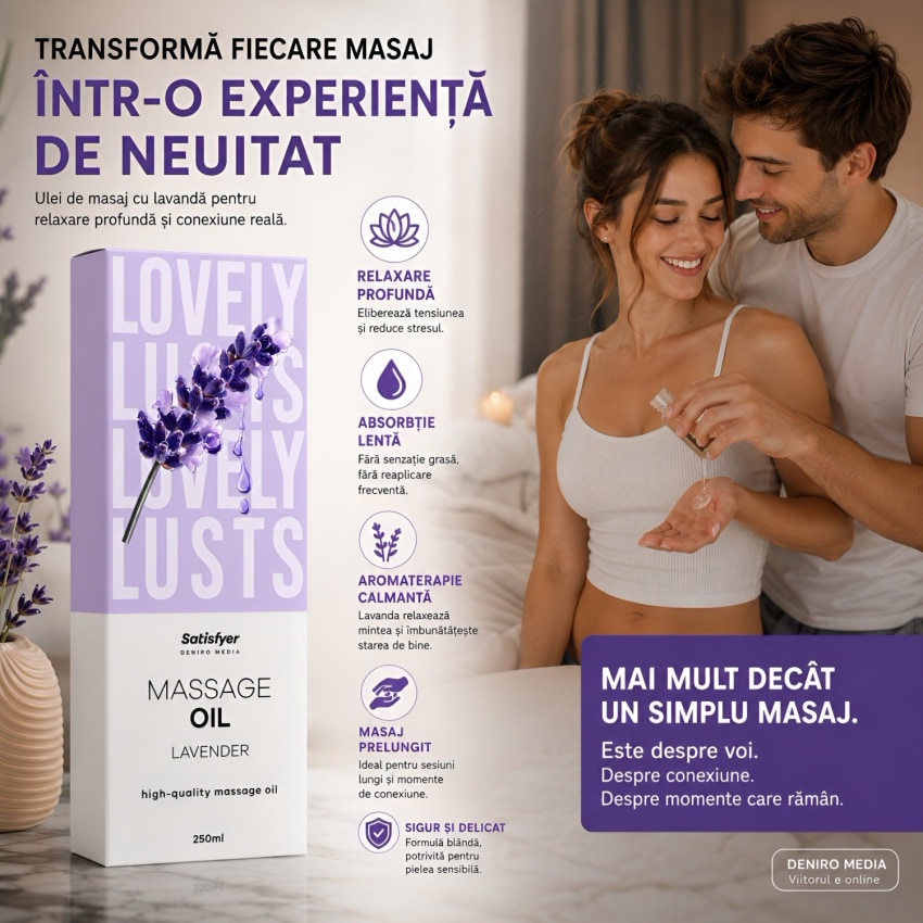 Satisfyer Ulei Masaj Lavandă 250 ml — Recreere Catifelată