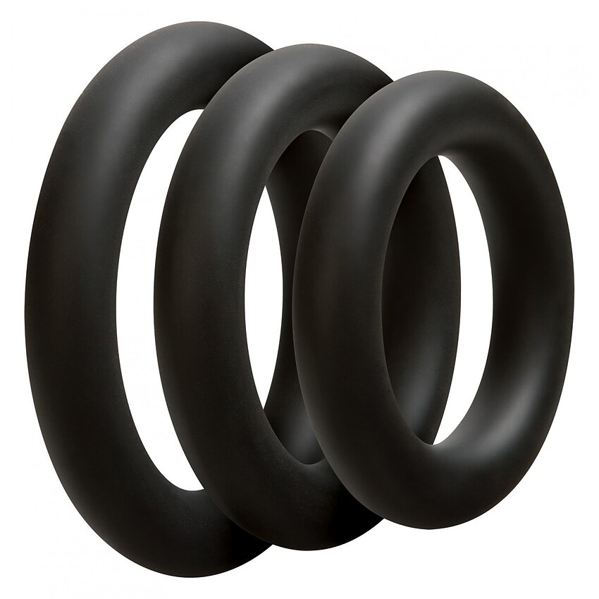 Set 3 inele OptiMALE Thick Negru