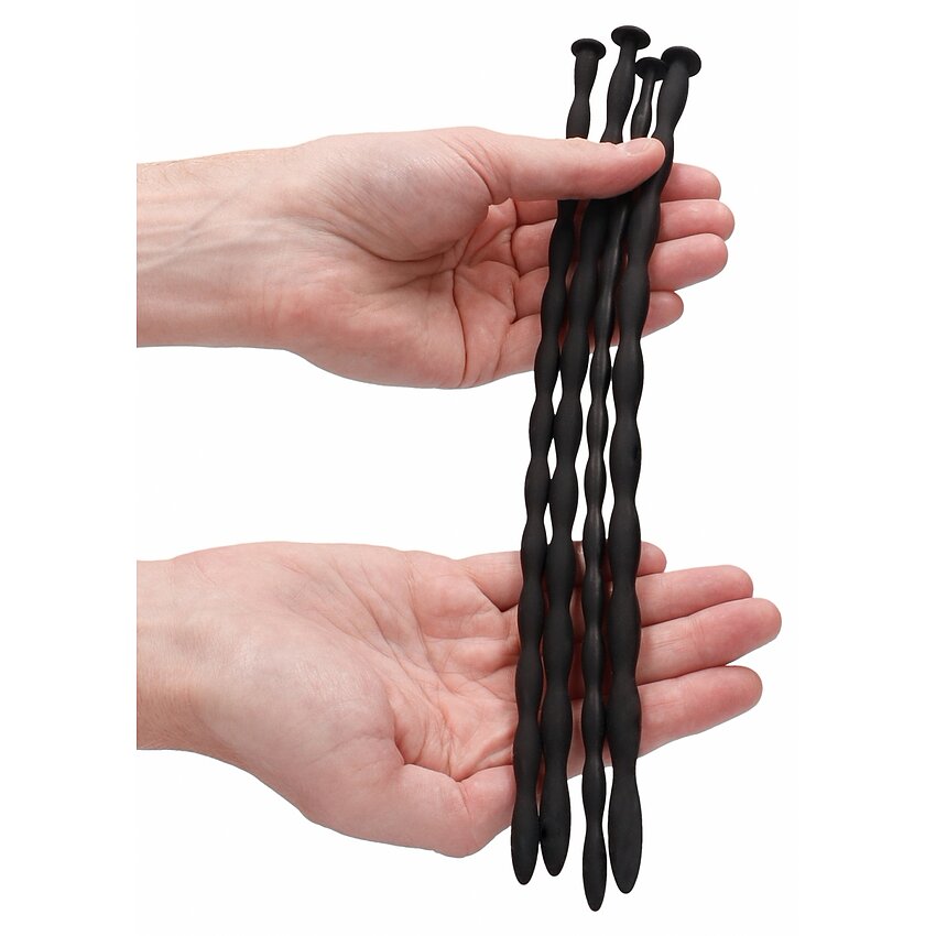 Silicone Spiral Plug Set Advanced Urethral Sounding Negru