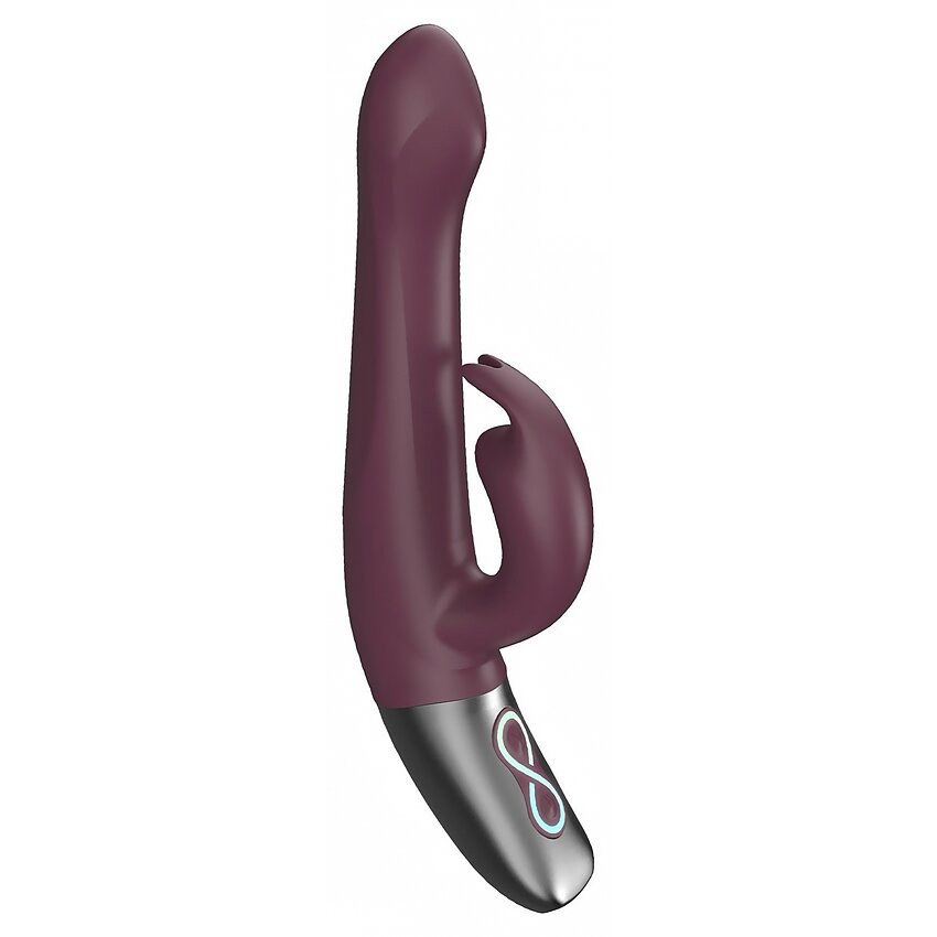 Titanz NMC 21.5cm — 10 Vibrații + 10 Rotații, Reîncărcabil Roșu