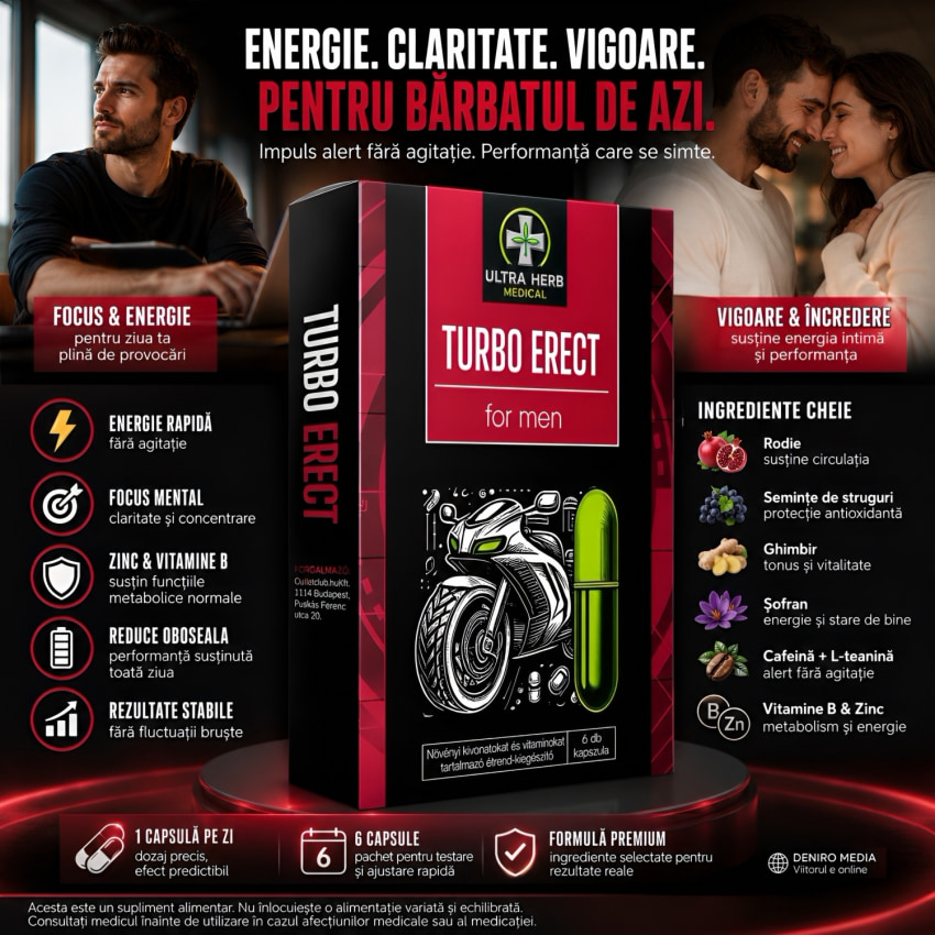Turbo Power Pills Potență și Vigoare Sexuală 6 Capsule