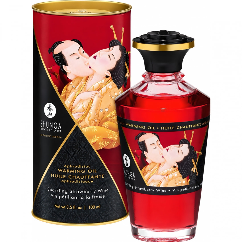 Ulei de Masaj Afrodisiac cu Bule de Șampanie și Senzație de Căldură 100ml