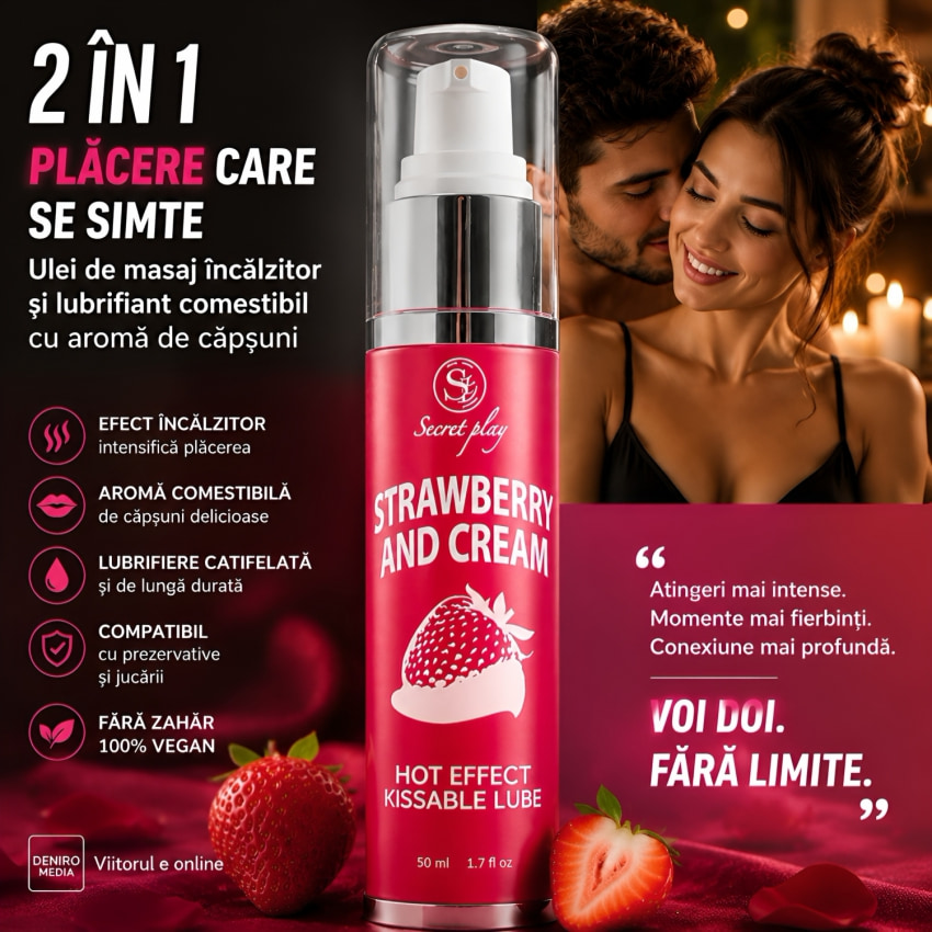 Ulei Frecție 2in1 Hot Effect Kissable Căpșuni 50ml