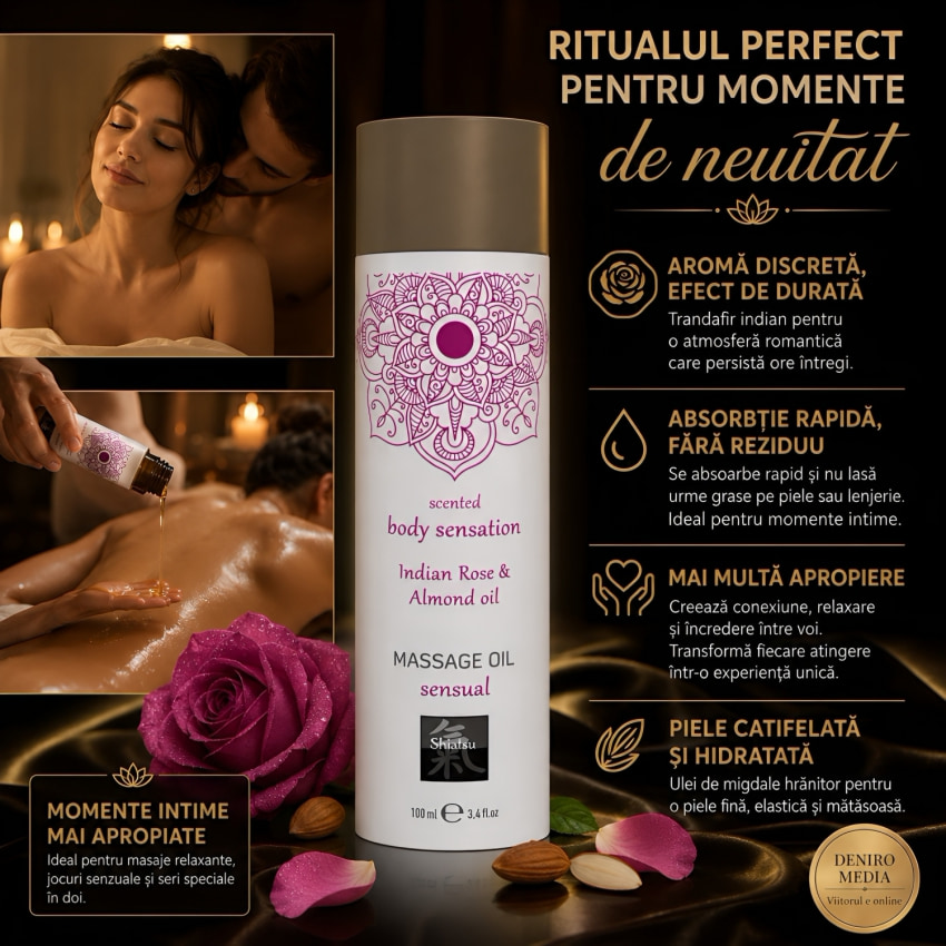 Ulei Frecție Incitant Shiatsu Trandafir Indian 100 ml
