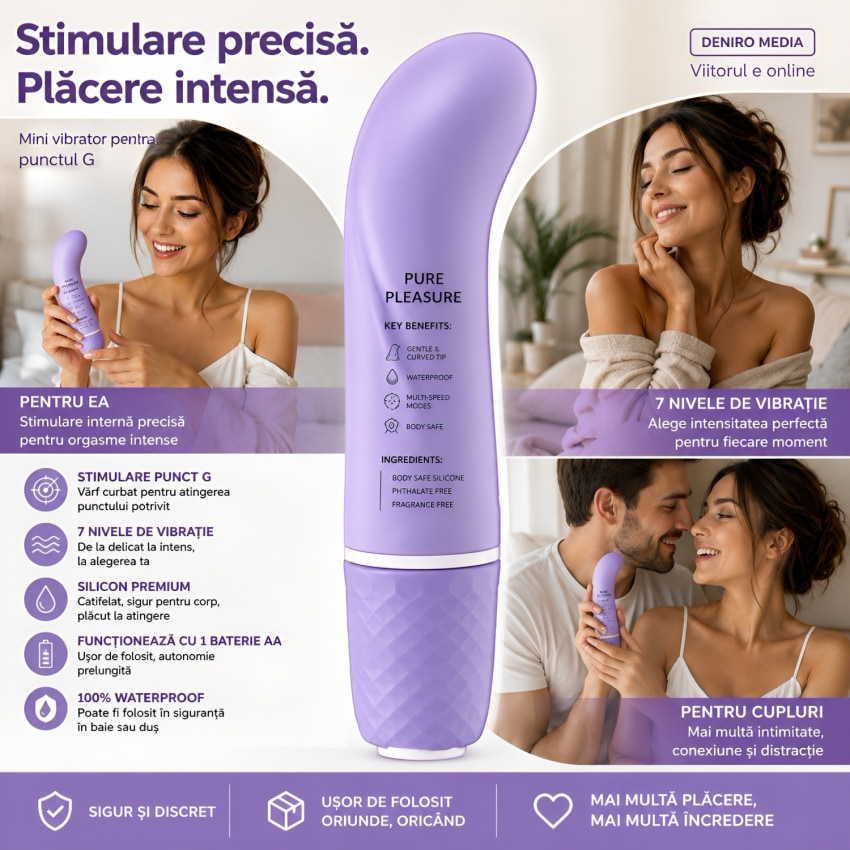 Vibrator Mini Silicon Punctul G Mov