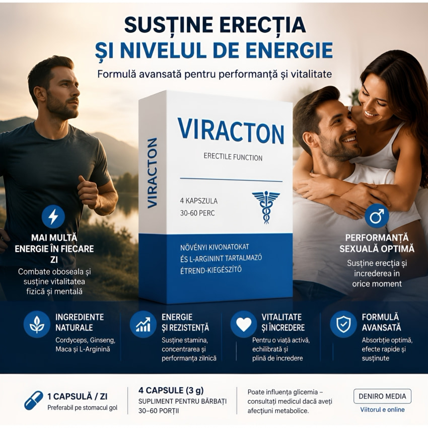 Viracton Pills — 4 Capsule Pentru Sculare și Vitalitate