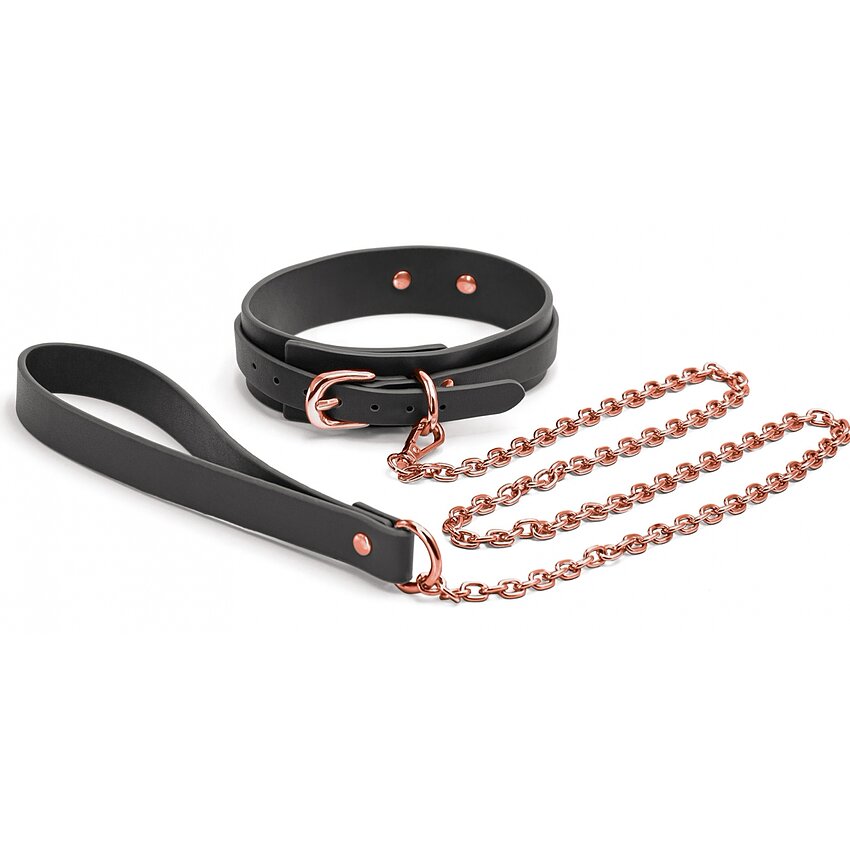 Zgardă și Lesă Bondage Couture NS Novelties — Reglabil Negru
